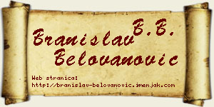 Branislav Belovanović vizit kartica